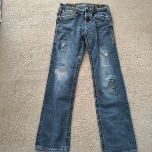 Rock Revival Callix Straight 32x32 Denim Distressed Blue Jeans GUC